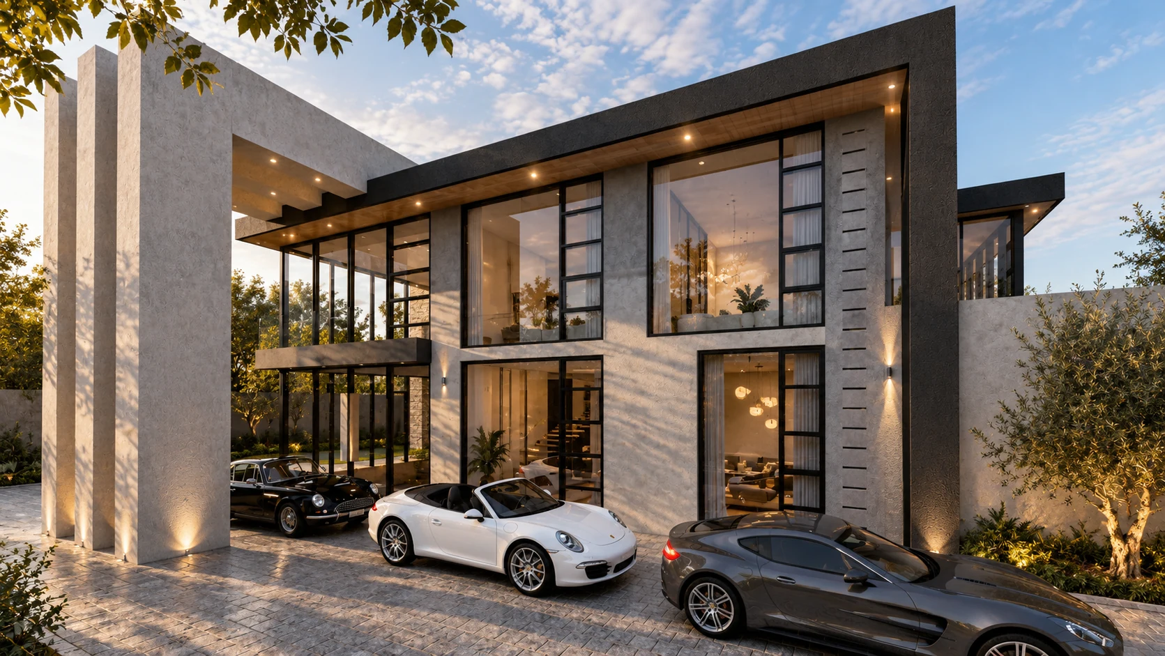 The Bryanston Grand Residence — double-volume glazing and entrance façade