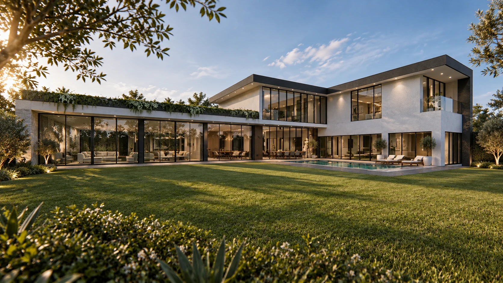 The Sunninghill Glass House — glazed living spaces overlooking the garden