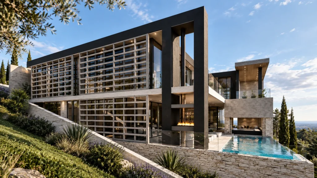 Cliffside Residence — contemporary hillside home