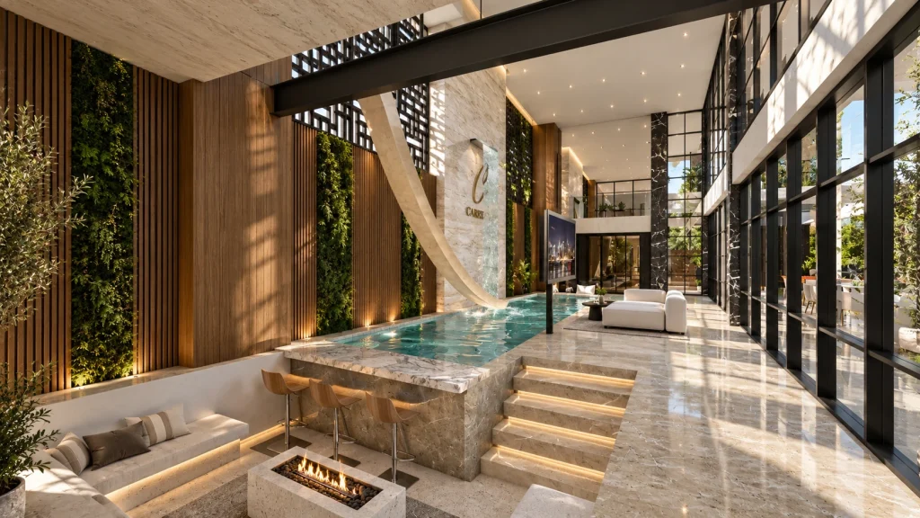 The Carrim Residence — indoor pool and lounge